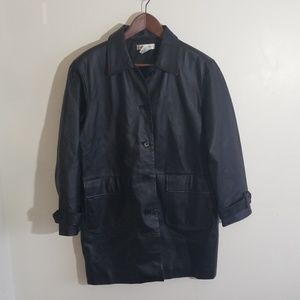 Newport News black women's leather jacket